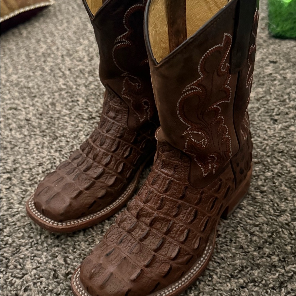 HP Kids Brown Crocodile Pattern Boots